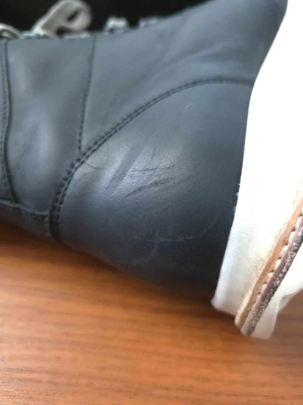 Rick Owens x Hood Rubber Co LACE UP DIRT GRAFTON Black Leather Boots Sz EU39/US6 - Picture 9 of 13